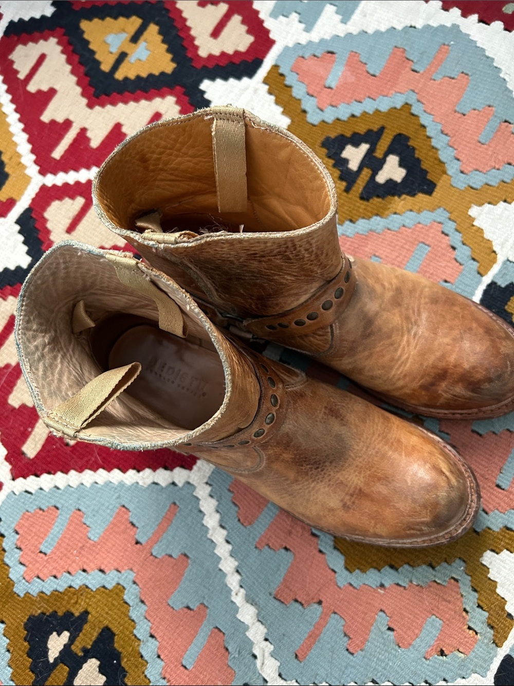 Bed Stu Women's Rustic Tan Leather Ankle Boots Cobbler Series Size 9